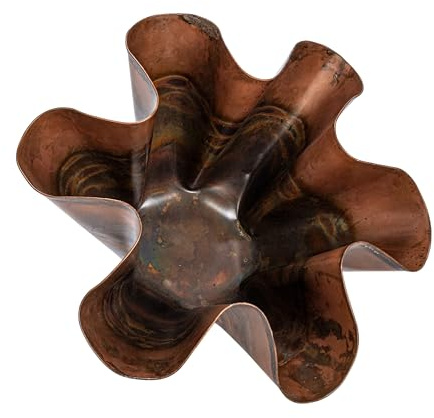 Creative Co-Op Metal Organic Shaped Planter, Oxidized Copper