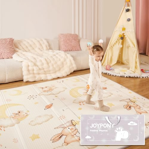 Joypony Kriechling. Krabbelmatte Baby, 150x180 CM Große Faltbare Spielmatte, Wasserdicht & Rutschfest, Baby Play Mat mit Tragetasche – Ideal für Babys & Kleinkinder