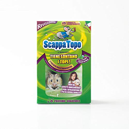 SCAPPATOPO IL BIO-REPELLENTE 2 pezzi. Tieni lontani i Topi. Repellente Naturale a base di estratti di piante. Libera dai topi la tua casa in modo sostenibile per l'ambiente.
