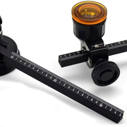 Glasschneider aus Aluminiumlegierung, industrielle Qualität, Glasschneider, Radklinge, Glasschneidewerkzeug mit Kompass-Saugnapf (200 mm)