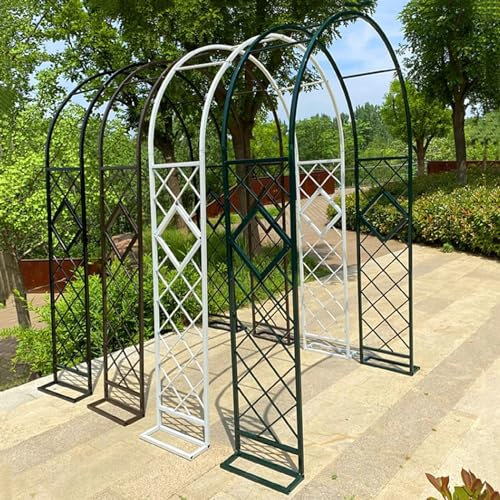 Torbogen Für Den Garten, Rohrdurchmesser 20mm Romantischer Rankbogen, Freistehend Metallgestell Rosenbogen Für Verschiedene Kletterpflanzen, Blumen, Rasen, Hinterhof(Color:Brown,Size:W340xH230cm/134x9