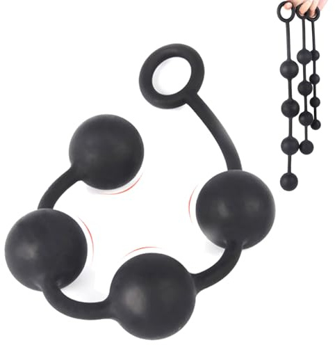 GeRRiT Silikon Analkugeln Analkette mit Kugeln Buttplug XXL Analperlen Analhaken Prostata Massage Anal Dildo Dilatator Anal beads Anus Masturbator Sexspielzeug für Männer Frauen (S)