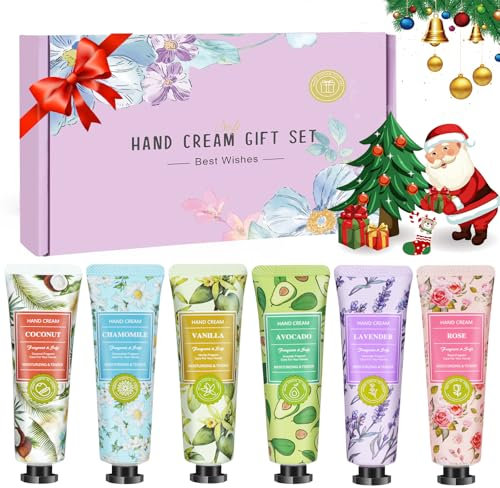 6 Pcs Handcreme Kleine Geschenk für Frauen, Handcreme Mini Männer 30g - Handcreme Für Sehr Trockene Hände Natürliche Feuchtigkeitscreme Set, Muttertag & Geburtstags Geschenk