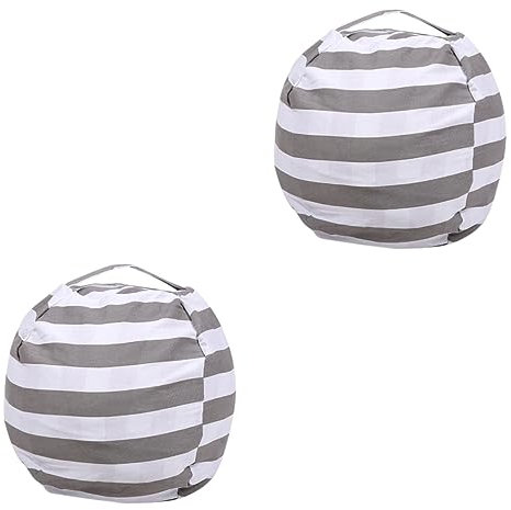 CORHAD 2st Aufbewahrungshandtasche Organizer Zur Aufbewahrung Von Spielzeug Sitzsack Zur Aufbewahrung Von Stofftieren Kuscheltiere Für Grey