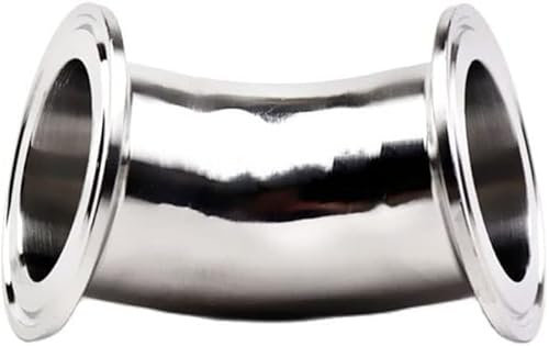 Accesorio para tuberías con conector acodado, 1 pieza de codo de soldadura sanitaria de 45 grados, conector de conexión de tubería de 3/4-4, 1,5, 2, 2,5, 3, 3,5 y 4 con abrazadera triple, 57 m