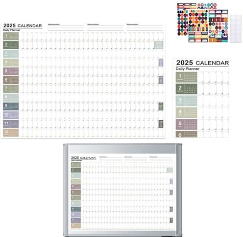 Kalender 2025 | 12-Monats-Jahres-Wandplaner – 2025 einseitiger Monatskalender, 12-monatiger Urlaubskalender für Zuhause, Schule