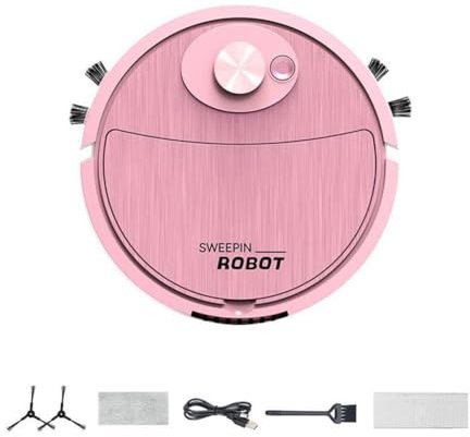 Joselin Robot de Barrido USB Aspirador Trapeador Barrido de Limpieza de Arrastre InaláMbrico Inteligente para el Hogar Oficina-C