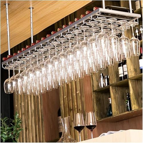 Wine racks Home/Bar Retro Hanging with Glass Holder, Adjustable Metal Ceiling Bar Wine Glass Rack, Industrial Wall Mounted Wine and Glass Rack, Bottle Holder Wine Shelf Organizer Home Decor