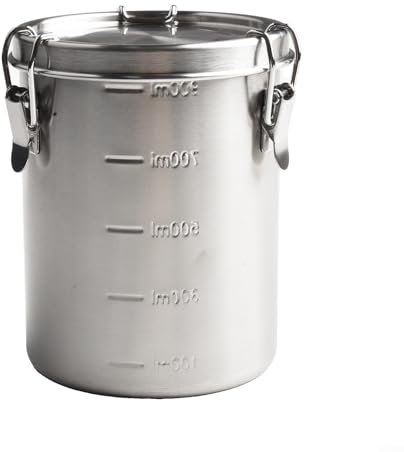 DystopiaWorld Serbatoi Contenitore sigillato, Serbatoi in acciaio inox sigillati, resiste a graffi e incisioni, sistema di tenuta ermetica, per chicchi di caffè, tè, farina, zucchero (B1000ml)