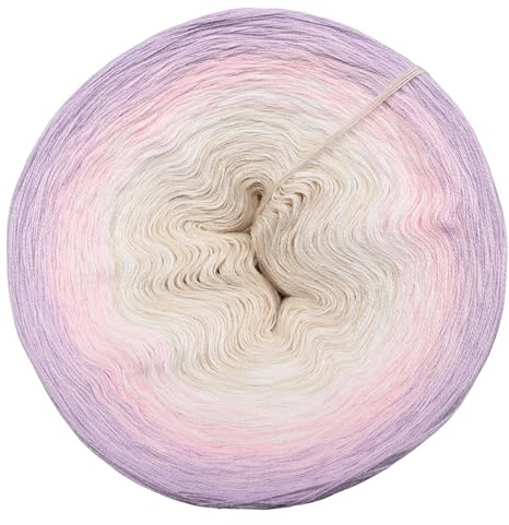 Bobbel Wolle Sanfter Engel – Farbverlaufsgarn 3-fach - 4-fach - 5-fach – Länge wählbar – Häkelgarn Strickgarn Verlauf (Sanfter Engel - Lavendel außen, 3fach - 200g/1000m)