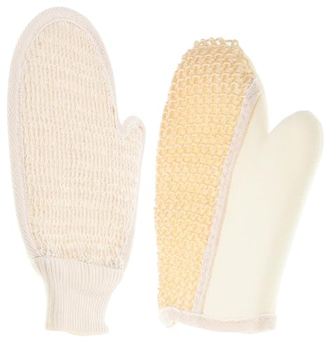 VICASKY 2stücke Duschhandschuh Aus Sisal Für Peeling Badehandschuhe Mit Vollständiger Abdeckung Duschfäustlinge Für Spa Und Badreinigung Waschhandschuhe Aus Baumwoll-leinen Für