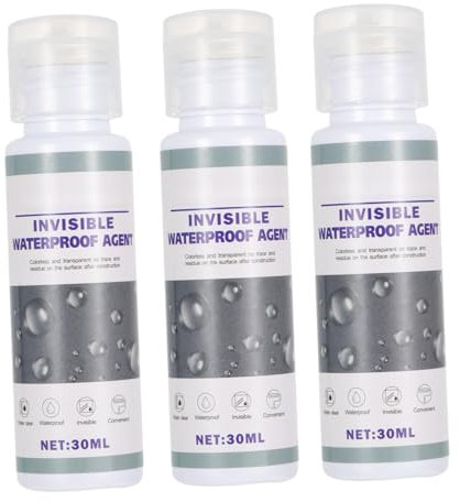 Sewroro Waterproof Agent and Adhesive Sealant Spray for Wall and Floor Repair, Invisible Waterproof Coating for Bathroom Tiles, Exterior Walls and Roofs, 3 x 30ml Sealant Spray Set