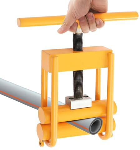 ANGDI Pipe Squeeze Off Tool, Adjustable Water Shut Off Tool, Gas & Water Shut-off Tool, Complete Screw Compressor Clamp, Hose Pinch-off Pliers, Emergency Pipe Repair Clamp, Max Dia 4.33(Yellow)