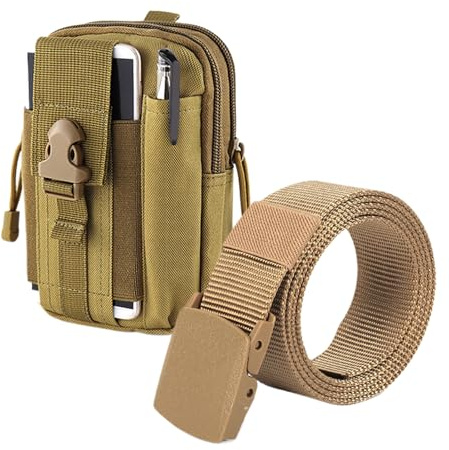 Pack DE Fanny DE CHANKKING - Bolsa De Cinturón De Cintura Al Aire Libre con Caja Telefónica Y Bolsa De Billetera De Gran Capacidad | Bolsillo De Gadget De Tela De Oxford para Acampar, Caminar, Viajar