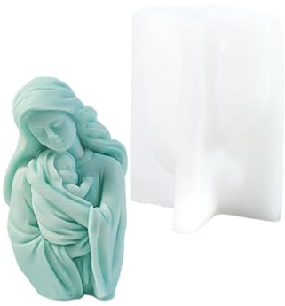 Molde de silicona resistente reutilizable con detalle de madre y bebé para velas y proyectos de fabricación de jabón, uso diario informal