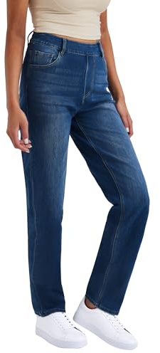 LaiEr Damen hohe Stretch Yoga Jeans,Skinny und Hüfte Heben Pull on Sweatpants,Weiche und Bequeme Slight Bootcut Hose für Sport und Fitness Workout,Fashionable und Casual Match.(DarkBlueM)
