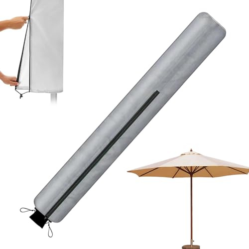 Wasserdichte Wäschespinnen-Abdeckung – Robuster Wäschespinnen-Schutz mit Reißverschluss, 165 x 15 cm | Wetterfeste Schutzhülle für Schirme im Freien für Garten, Balkone, Camping, Kreuzfahrten, Reisen,