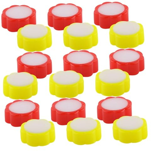 FUNNETOYU Éponges Humides et Manipuler Documents en Mousse Lot de 20 pour Doigts pour Compter Billets Forme Fleur Rouge et Jaune, Confortable et Compact en Milieu Professionnel