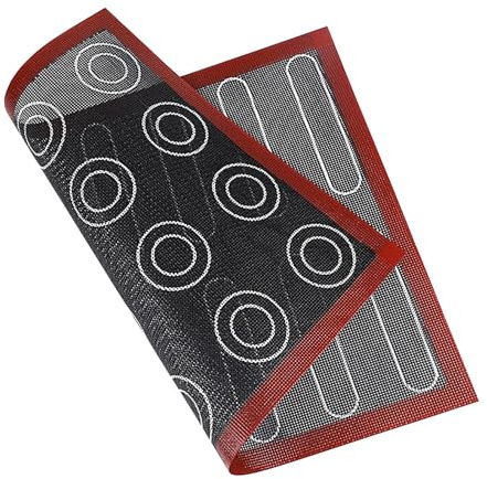 Tapis de cuisson pour choux à la crème – antiadhésive biscuits | tapis en silicone réutilisable macarons qualité alimentaire | imprimé double face les amateurs pâtisserie, macarons, desserts