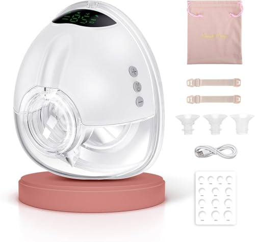 Lulia Milchpumpe Elektrisch, 4 Modi & 9 Stufen, Starke Absaugung, Komfortabler, BPA-Free, Elektrische Milchpumpe Handsfree mit 17/19/21/24 mm Flansch (Weiß- 1 Stück)