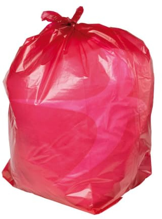 Foglish Home & Garden Red Heavy Duty Refuse Sacks, 90 Litre Capacity, 18x29x38 inches (45.7x73.7x96.5cm), Plastic Bin Bags (50)
