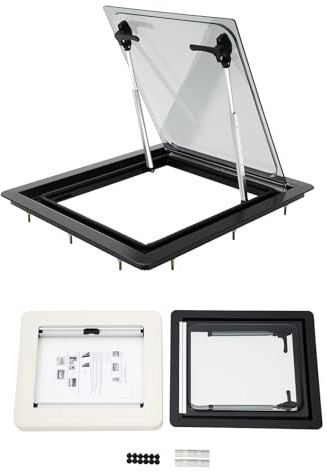 HUOMMGS Fenetre Camping Car À Pousser Fenêtre Camping Car avec 2 Interrupteurs à Poignée 70° Fenetre van Aménagé Fenêtres pour Camping-Cars, Caravanes, Remorques (450 x 500mm)