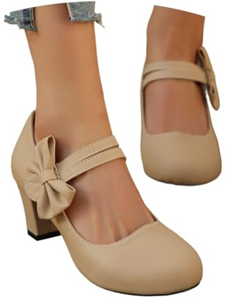 Women's Block Heel Elegant Traditional Dance Shoes Chunky Bridal Ballerinas for Wedding Celebrations