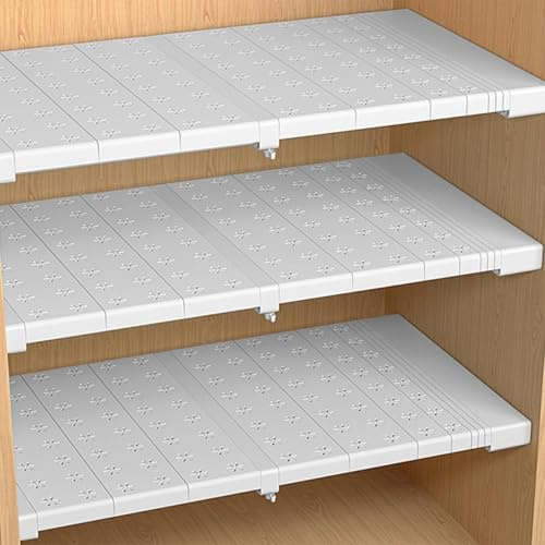 Expanderbart metallskåp med justerbara gör-det-själv-avdelare för garderob kök badrum kylskåp - platsbesparande förvaringslösning B 35 cm L 71-92 cm