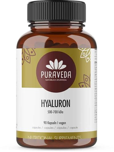 Hyaluronic Acid High Dosage (90 Capsules) 350 mg - 500-700kDa - Introductory Price - 90 Capsules for 3 Months - Highest dose - Purest Hyaluronic Acid - No Magnesia Stearate - Packed in Germany