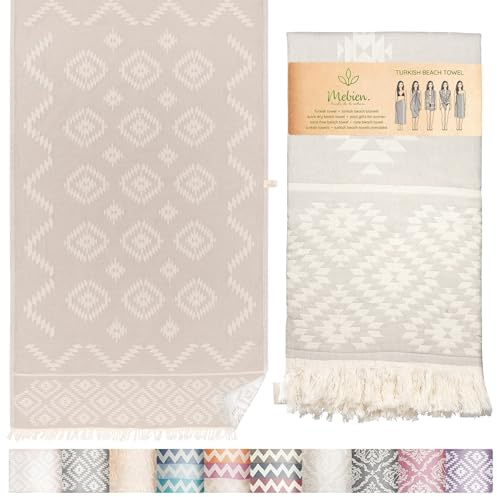 Premium 100% Cotton Turkish Towel – Vintage Light Grey, 35”x 67” – Quick Dry Beach Towel, Sand-Free, Lightweight – Ideal for Pool, Travel, and Everyday Use - Beach Accessories Must Haves
