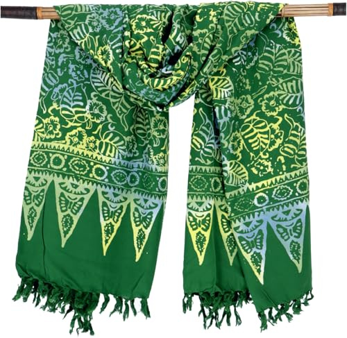 GURU SHOP Bali Sarong, Wandbehang, Wickelrock, Pareo, 100% Viskose | Beidseitig verwendbar, blickdicht, vielseitig tragbar, individuelles Geschenk, verschiedene Wickeltechniken