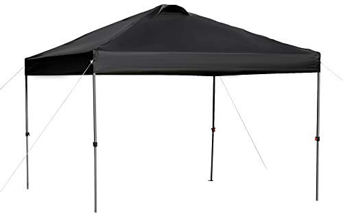 Outsunny Garten-Pavillon Faltpavillon Pop-up Festzelt Gartenzelt inkl. Heringe Abspannseile Oxford Schwarz 2,95 x 2,95 x 2,64 m