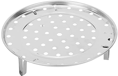 Stainless Steel Steam Holder with 5cm Elevated Base, Heavy Duty Steamer Rack Stand for Kitchen Cookware - 26cm Round Steaming Basket Tray for Pressure Cooker, Pots & Canner Accessories