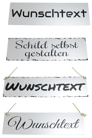 Wunschtext Schild Wetterfest Personalisiert Deko Alu Look aus Acryl
