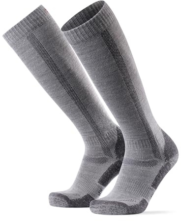DANISH ENDURANCE Knähöga merinoullstrumpor, varma och slitstarka, herr & dam, 1-pack, Grå, 39-42