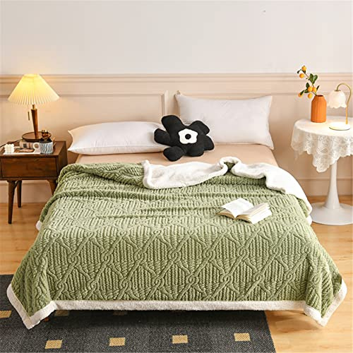 Hayisugal Sherpa Kuscheldecke Flauschige Schlafdecke, super weiche Fleecedecke als Sofadecke, Tagesdecke oder Wohndecke Couchdecke Sofa überwurfdecke, Grün, 200x230cm