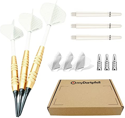 Dartpfeile mit Kunststoffspitze für elektronische Dartscheibe | Profi Soft-Darts 18g mit Plastik Spitze | Dart-Set mit Schäften und Darts Flights | Soft Dartpfeile und Darts Zubehör