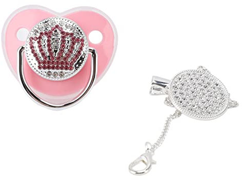 Bling Schnuller, Medium Safe Baby Schnuller Strass Krone 6-18 Monate Babys Beruhigen Baby (Rosa)