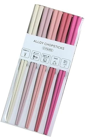 Palillos octogonales para sushi, 5 pares de palillos de plástico, palillos reutilizables, palillos para dedos para patatas fritas, juego de palillos puntiagudos de estilo japonés(GRAMO)