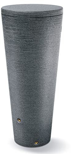 Regentonne Granitgrau Regenwassertank Varese 320 Liter aus UV- und witterungsbeständigem Material. Regenfass BZW. Regenwassertonne mit kindersicherem Deckel und hochwertigen Messinggewinden