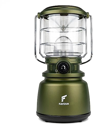 Favour LED Laterne Outdoor Lampe hell 1300 Lumen | Camping Lampe, IP64 wasserdicht, stoßfest | Camping Licht stufenlos dimmbar, Farbtemperatur variabel warmweiß bis kaltweiß, Batteriebetrieb