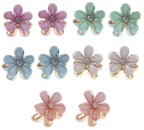 Zeayebsr 10 pcs pinzas pelo, pinza flor pelo,pinza flor pelo,Pinzas de Pelo Hawaianas en Forma de Flor Clips Hebillas de Cabello Garras de Plástico Antideslizante para Mujeres y Niñas
