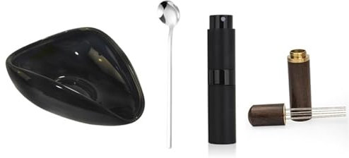 fxwtich Aluminium-Sprühflasche für Kaffeebohnen, Zubehör, präzise Dosierung, Bohnenteller, Tassenlöffel, 8 ml-Set, Keramik-Messung mit 6 Nadeln, Espresso-Verteilung E