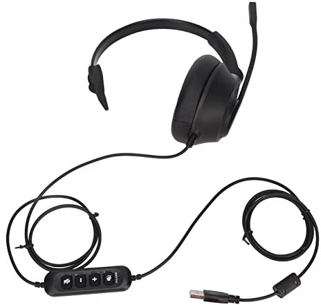 Fydun Casque d'affaires Monaural ENC Réduction du Bruit Micro Muet USB Casque d'oreille Simple Face pour PC avec Ports USB, Accessoires Professionnels