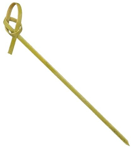 Monouso | 50 Pinchos de Bambú Lazo Natural 10cm, Palillos de Bambú, Cócteles, Aperitivos, Brochetas, Fiestas, Caterings, Bodas