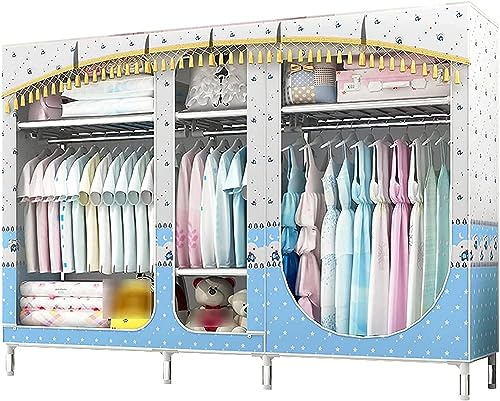 TONZN Tragbarer Kleiderschrank, Stoffgarderobe, Trennwand, Hängegarderobe, 168 x 210 x 45 cm, tragbarer Stoff, H (B 168 x 210 x 45 cm)