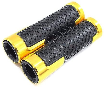CKFDJRNAE Motorrad 7/8 22mm Lenkergriffe Für Suzuki GSF 600/650/1200/1250 N/S Bandit GSF1250SA Motorrad Lenker Griff CNC PVC Anti-Skid Griff Bar Motorrad Griffe Ende(Gold)