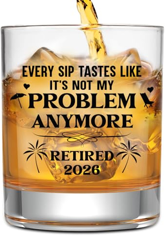 NewEleven Retirement Gifts For Men 2026 - Coworker Leaving, Goodbye Gift, Farewell Gifts For Coworkers, Friends, Dad, Grandpa - Retirement Gift For Men From Friend, Family, Colleague - Whiskey Glass