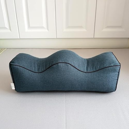 Ergonomic Leg Pillow with Wave Design – Adjustable Lumbar & Foot Support Cushion for Pregnancy, Back Pain Relief, and Sofa/Bed Use – Removable Cover, Breathable Bamboo Linen Fabric