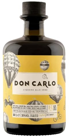 Amaro Don Carlo | Infuso di 15 Erbe | Bottiglia 50 Cl | Liquore Artigianale Alta Qualità | Venduto Astucciato | Digestivo | Campania
